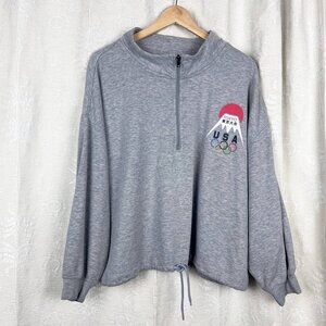 Team USA Tokyo 2020 Summer Olympics Quarter Zip sweatshirt knit pullover slouchy